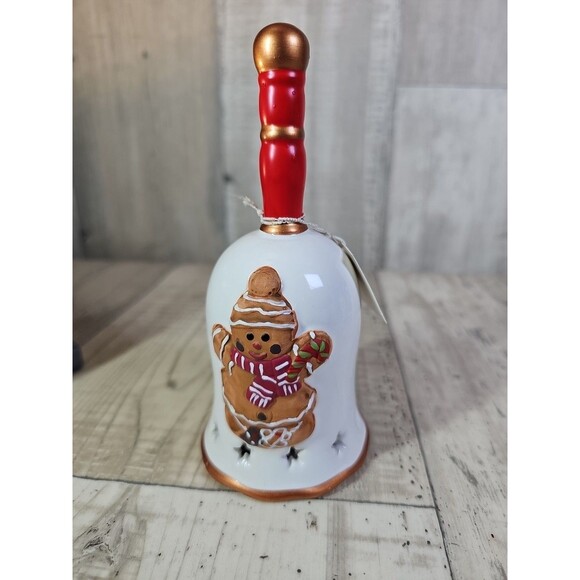 Lot of 6 Vintage Christmas Ceramic Bells Holiday Décor Reindeer Tree Angel Stock - Picture 7 of 14